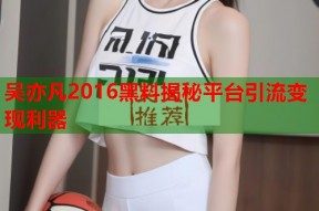 吴亦凡2016黑料揭秘平台引流变现利器